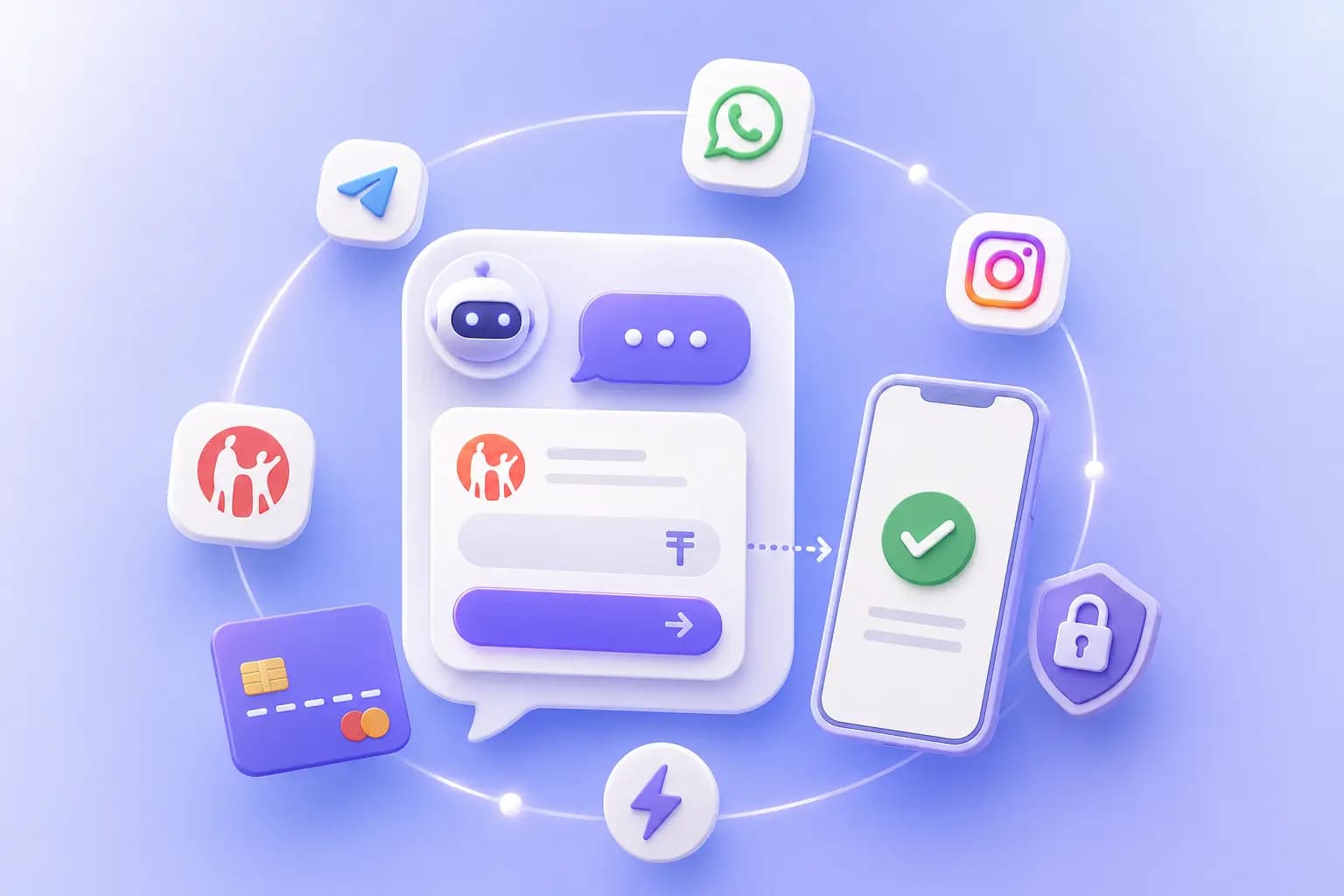 Moon AI - Automated payment collection - The bot generates invoices (for example, Kaspi) directly in the dialogue and guides the deal through to payment